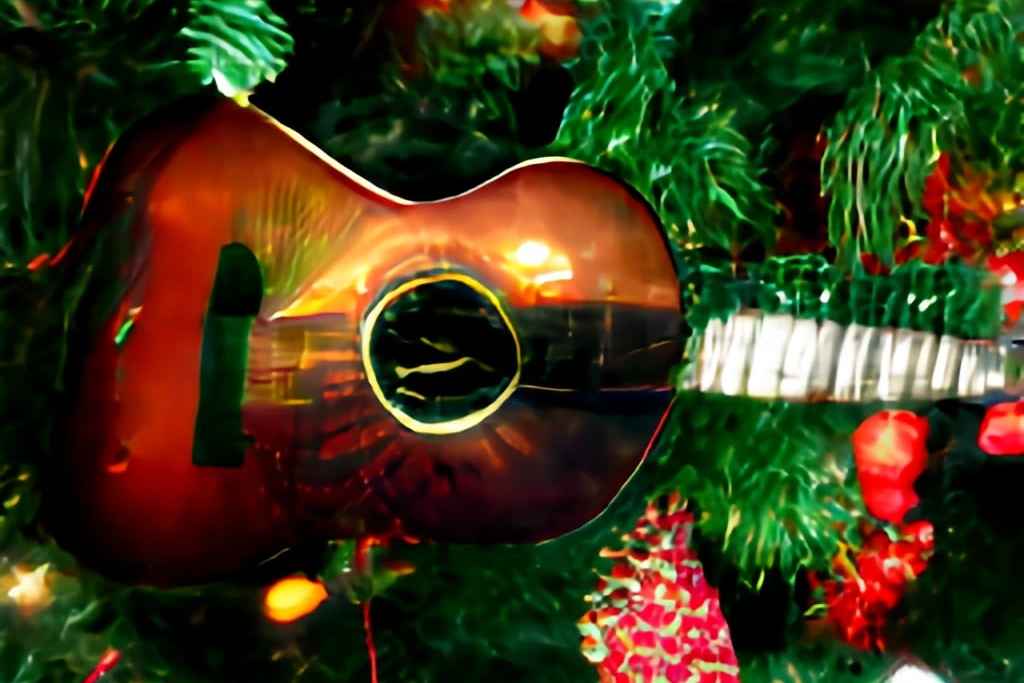 Guitare dans sapin